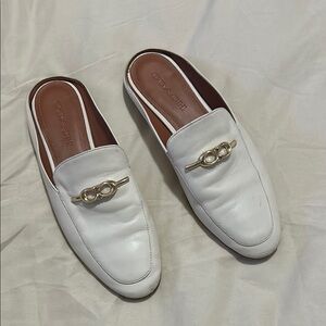 Coach White Slip-On Loafers with Gold Detail 7.5